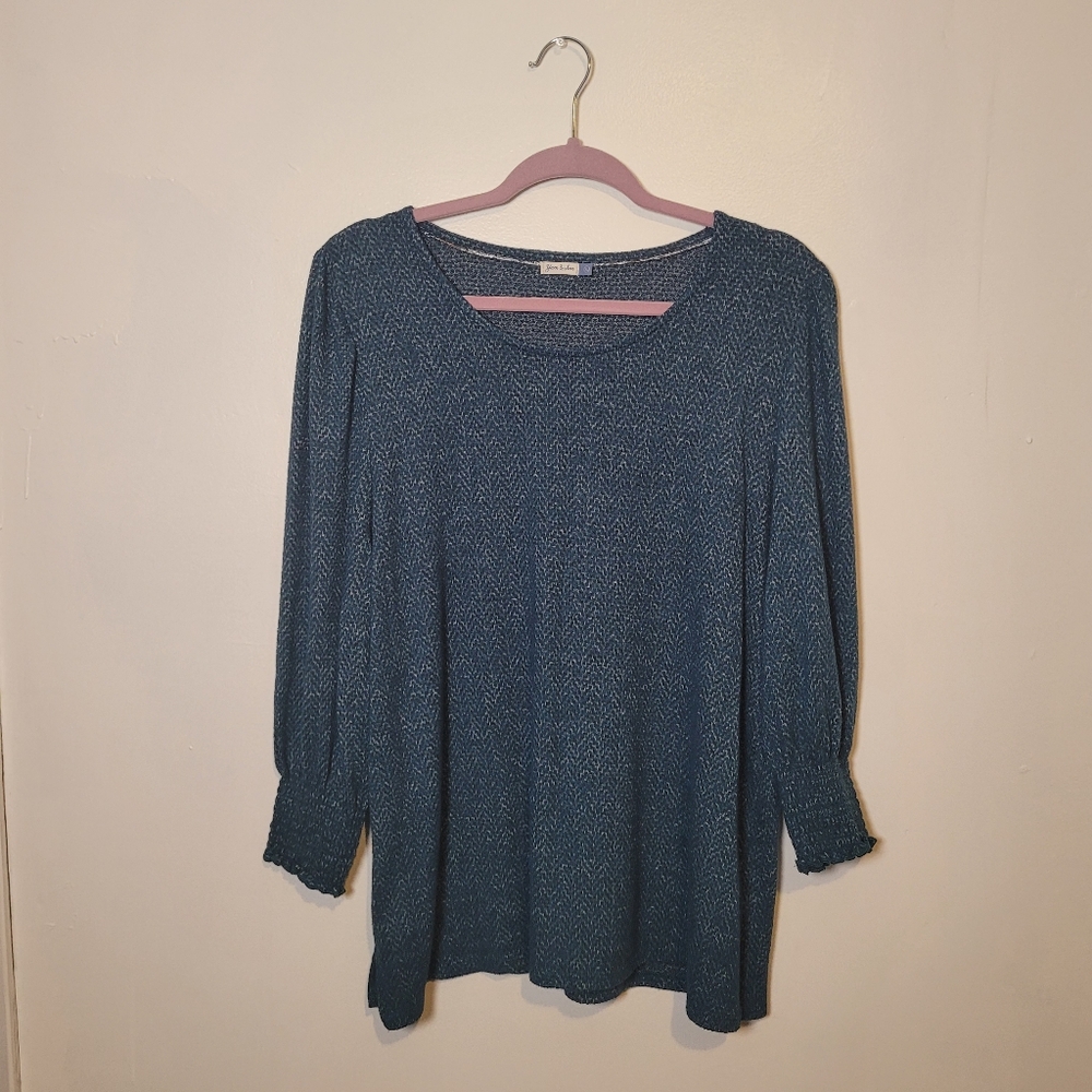 Yarn and Sea Teal Knit Sweater Top Size XL